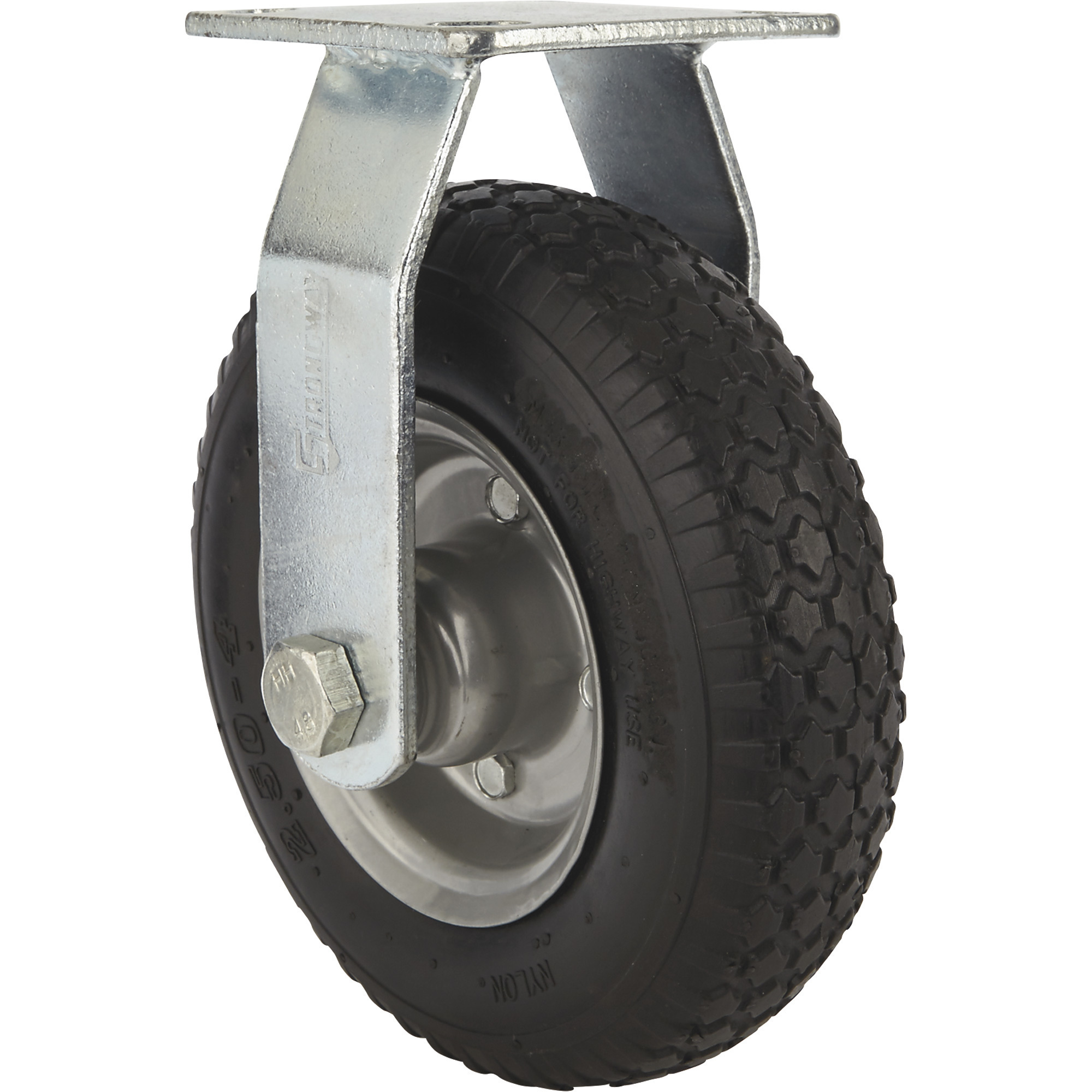Strongway 8in. Flat-Free Rubber Foam-Filled Rigid Caster, 250-Lb. Capacity, Knobby Tread